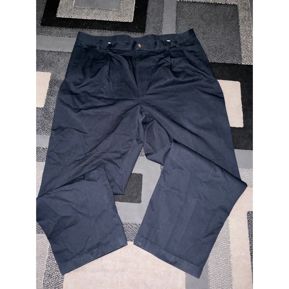 Jos A Bank Pleated Chinos Mens 42x30‎ Dark Navy Excellent